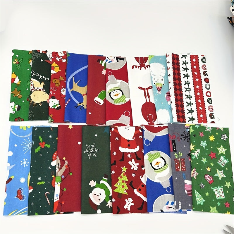 30pcs Christmas Series Patchwork Cloth Cotton Set for DIY Sewing Scrapbooking