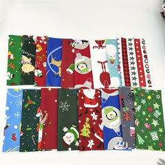 30pcs Christmas Patchwork Fabric Set, Printed Cotton for DIY Sewing Quilting