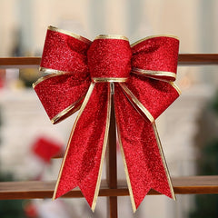 6pcs 7.87IN Christmas Golden Bow Knot Set for Gift Boxes & Tree Wreaths