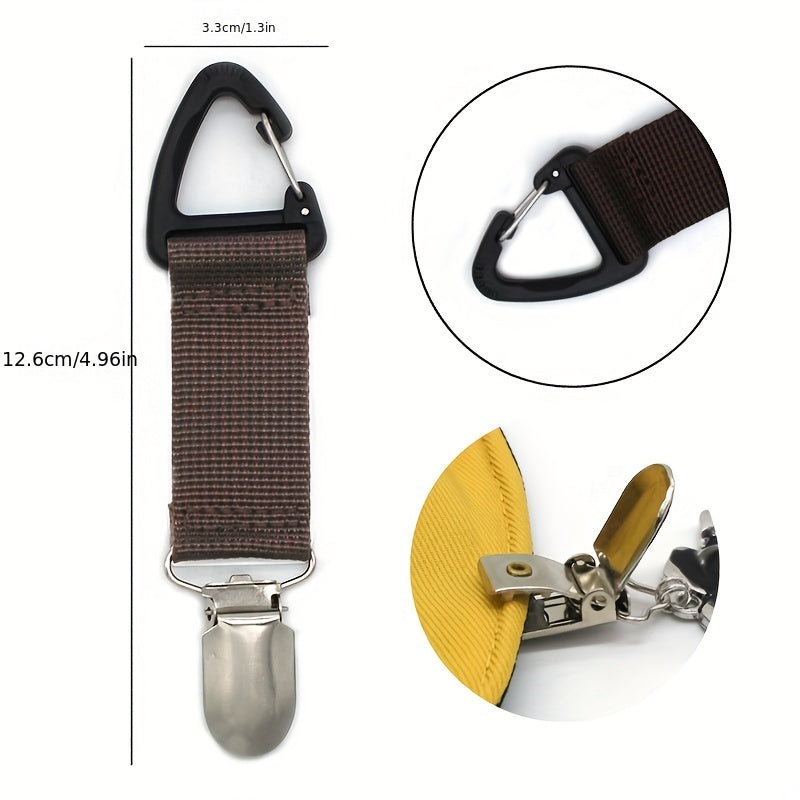 Nylon Hat Clip On Bag Holder for Backpack - Travel Hiking Camping