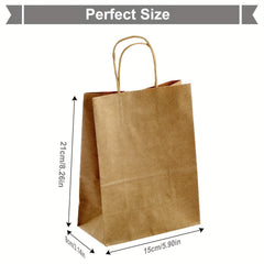 15pcs Paper Shopping Bags Paper Gift Bag Or Takeout Bag With Handles