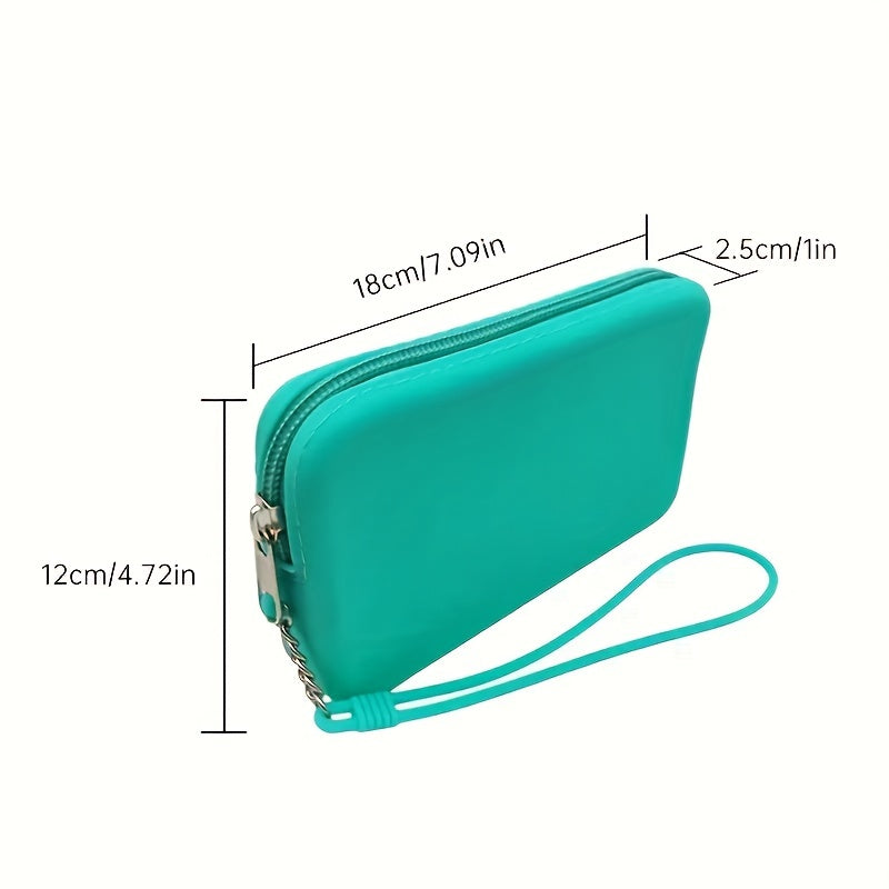 Silicone Zipper Storage Bag Lightweight Coin Purse With Wristband