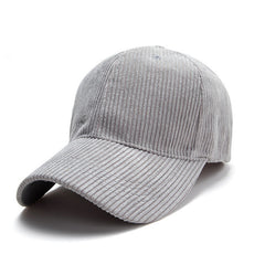 Solid Corduroy Strapback Cap Baseball Hat