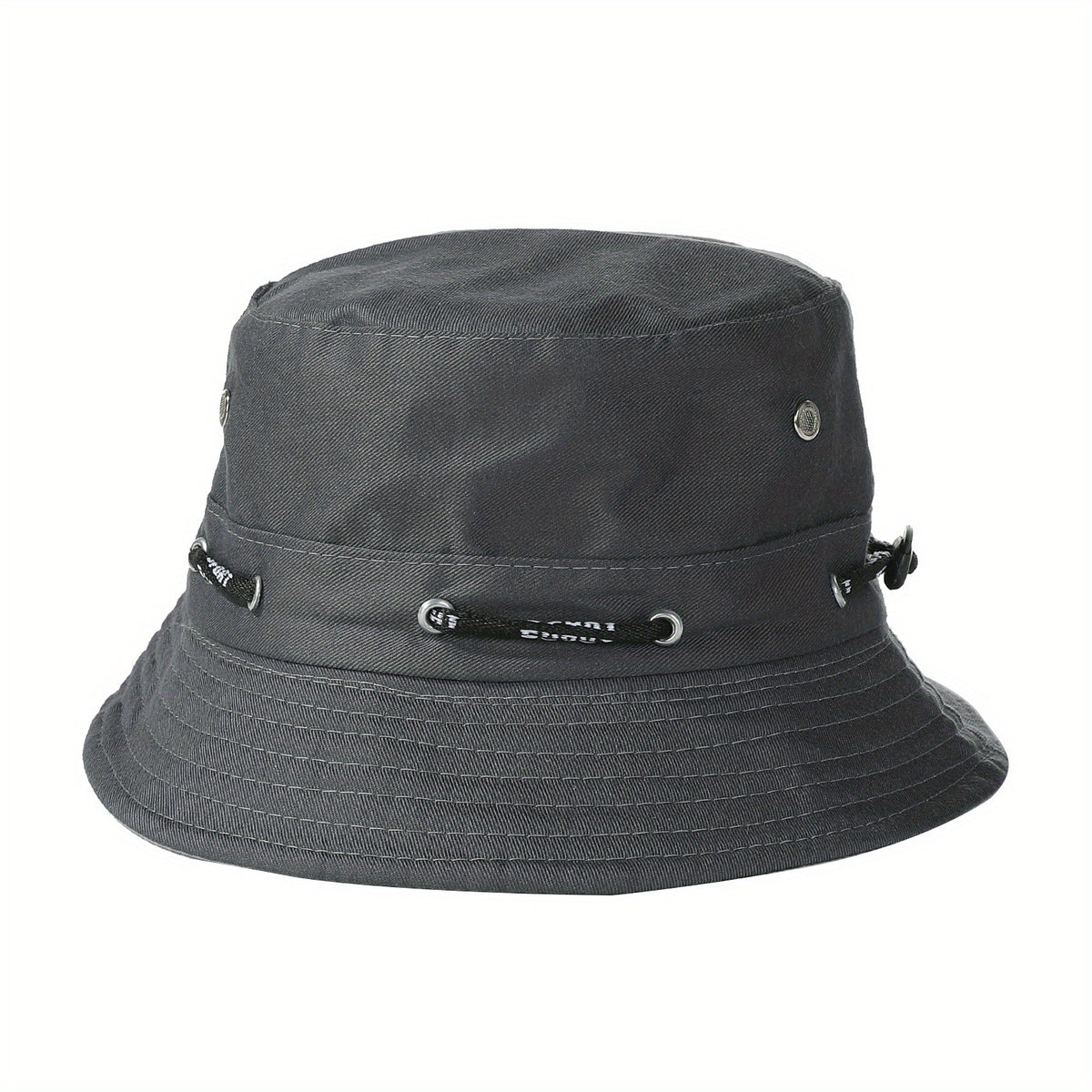 Gray Drawstring Bucket Hat Lightweight Reversible Sun Hat Unisex