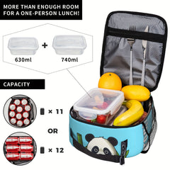 Personalized Panda Lunch Bag with Name Insulated
