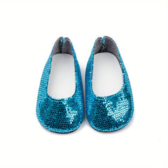 Sequin Pocket Doll Shoes for 18 inch American Dolls