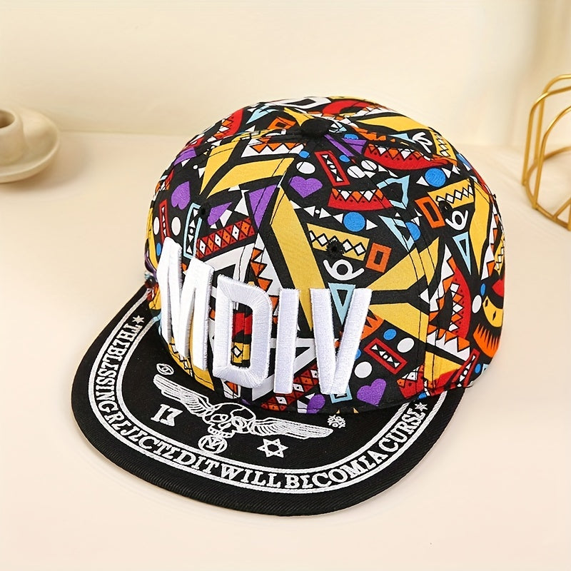 Hip Hop Print Embroidered Snapback Hat Baseball Cap