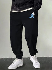 Men's Graphic Sweatpants Casual Stretch Drawstring Pants