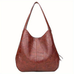 Textured Bucket Bag Vintage Shoulder Soft Leather Handbag