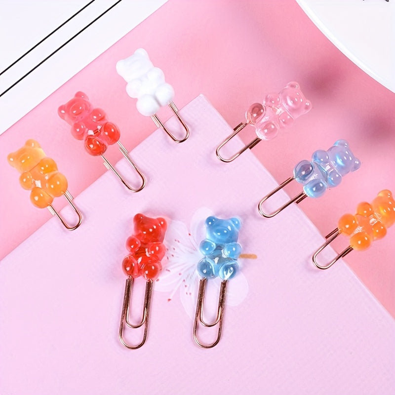 Bear Paper Clip Set Creative Cartoon Bookmark