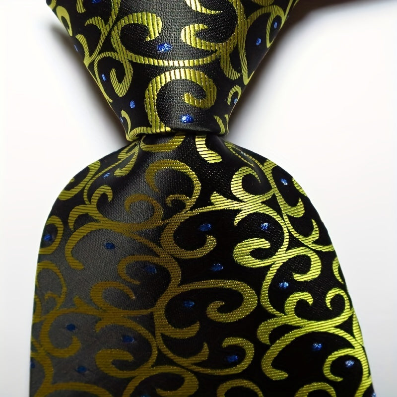 Paisley Tie Men's Necktie Set Yellow Red JACQUARD WOVEN