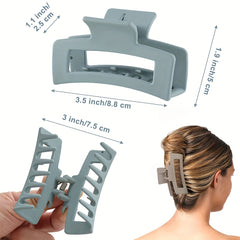 6pcs Matte Hollow Square Claw Clip for Styling Hair