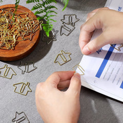 20pcs House Shaped Paper Clips Golden Silvery Rose