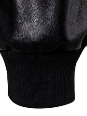 Men's Slim Fit Casual Leather Jacket with Hood