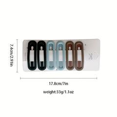 6pcs Solid Hair Clip Female Side Clip Bangs Clip Back Head Non slip Clip