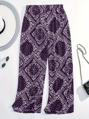  Scarf Print Wide Leg Trousers