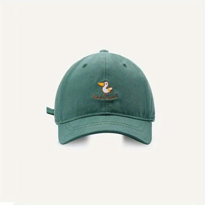 Unisex Sunshade Baseball Cap with Duck Embroidery