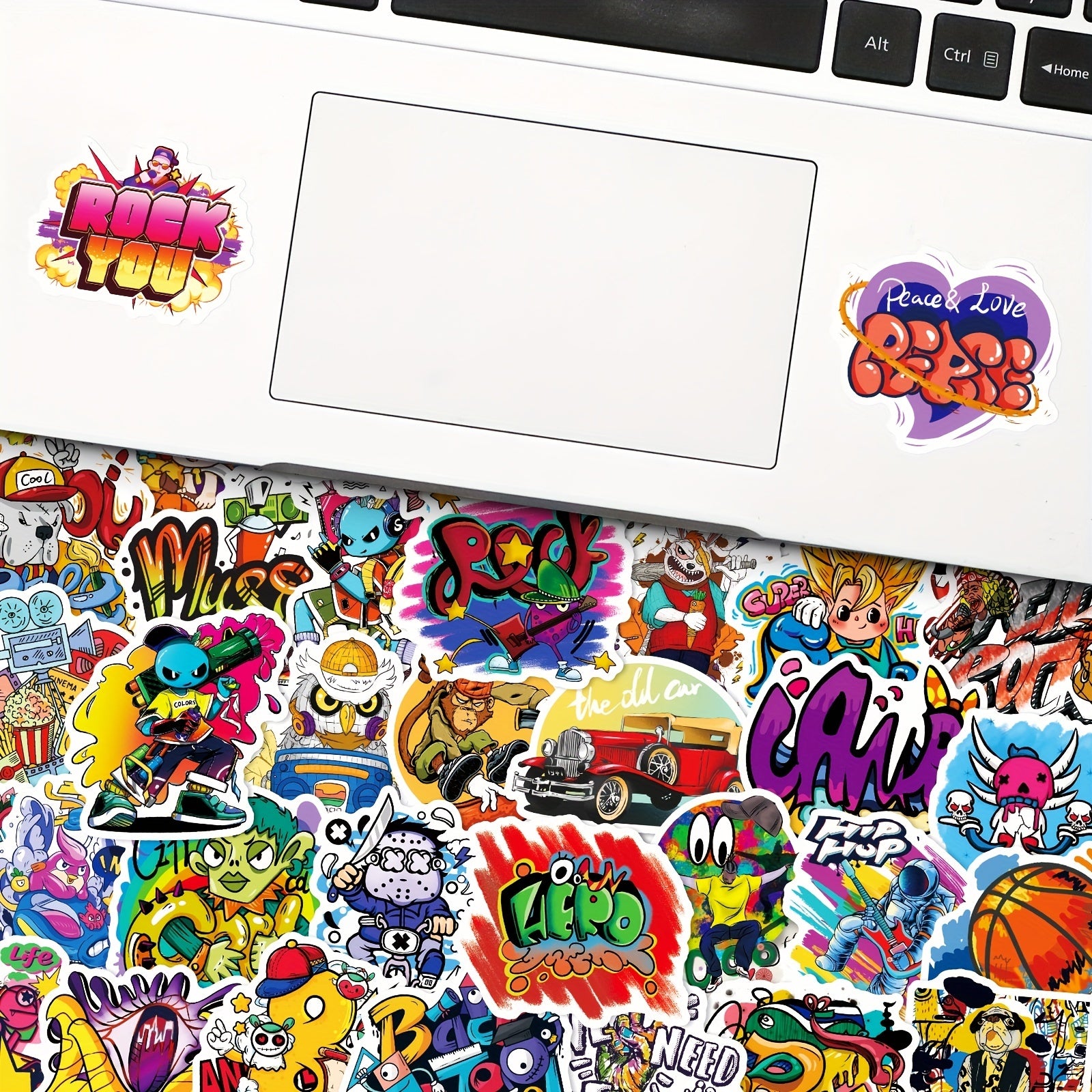 100pcs Graffiti Stickers Mixed Rock Vinyl Sticker Packs
