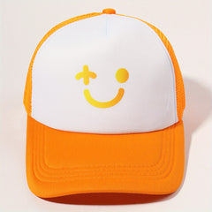 Printed Trucker Hat Block Baseball Cap Adjustable Mesh Sunshade Dad Hat