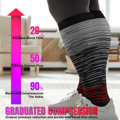  Compression Socks 20 30 Mmhg Extra Wide Knee High Support