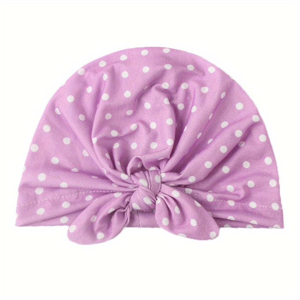Polka Dot Rabbit Ears Baby Headscarf Hat for Daily Wear
