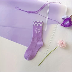 8 Pairs Letter & Heart Print Socks Women's Mid Tube Stockings