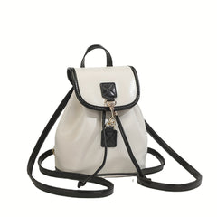 Colorblock Stylish Backpack Drawstring Rucksack Women's Travel Bag