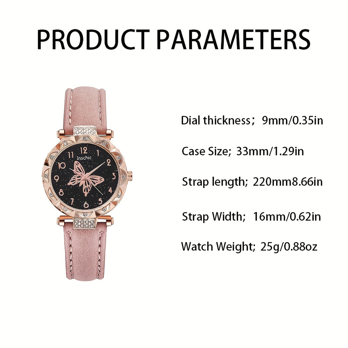 Rhinestone Butterfly Watch & 5 Jewelry Decorations for Kids