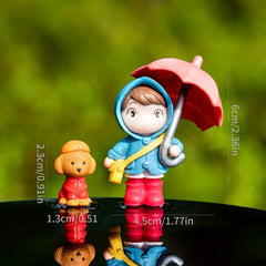 Girl & Dog DIY Micro Landscape Resin Crafts for Patio Decoration