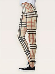 Plaid Yoga Pants High Waist Leggings Women's Activewear