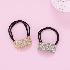 Crystal Rectangle Hair Tie Rhinestone Hair Rope Glitter Hair Ring