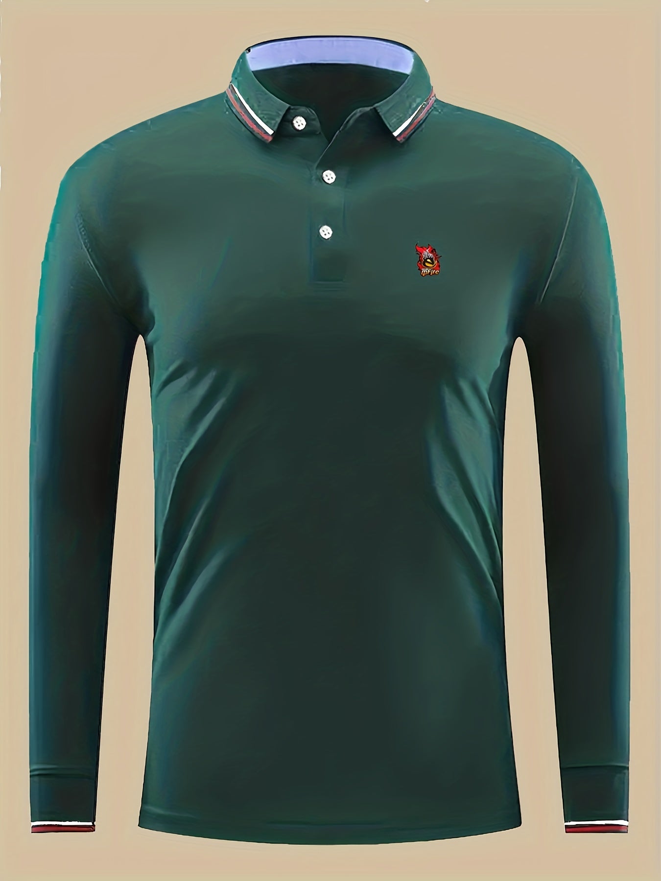 Flame Print Men's Lightweight Polo Shirt