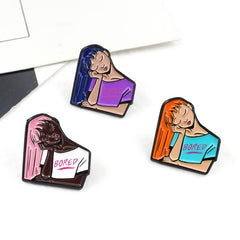 Zinc Alloy Cartoon Girl Brooch