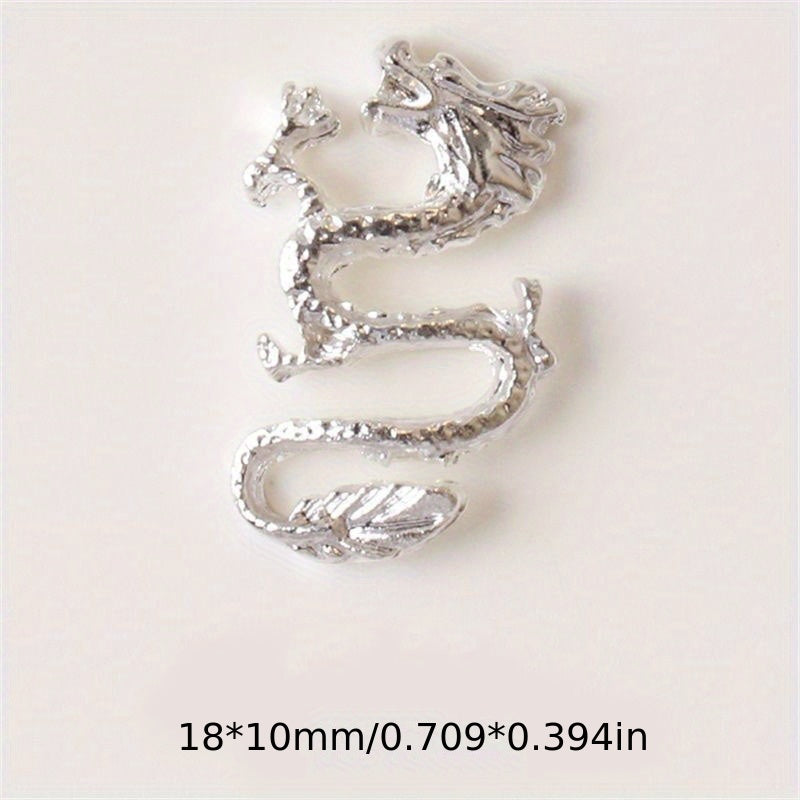 5pcs 3D Dragon Nail Charms Vintage Chinese Style Nail Art Accessories