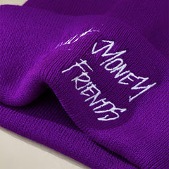 Embroidery Knit Hat Beanie Solid Winter Soft Outdoor Casual Hat