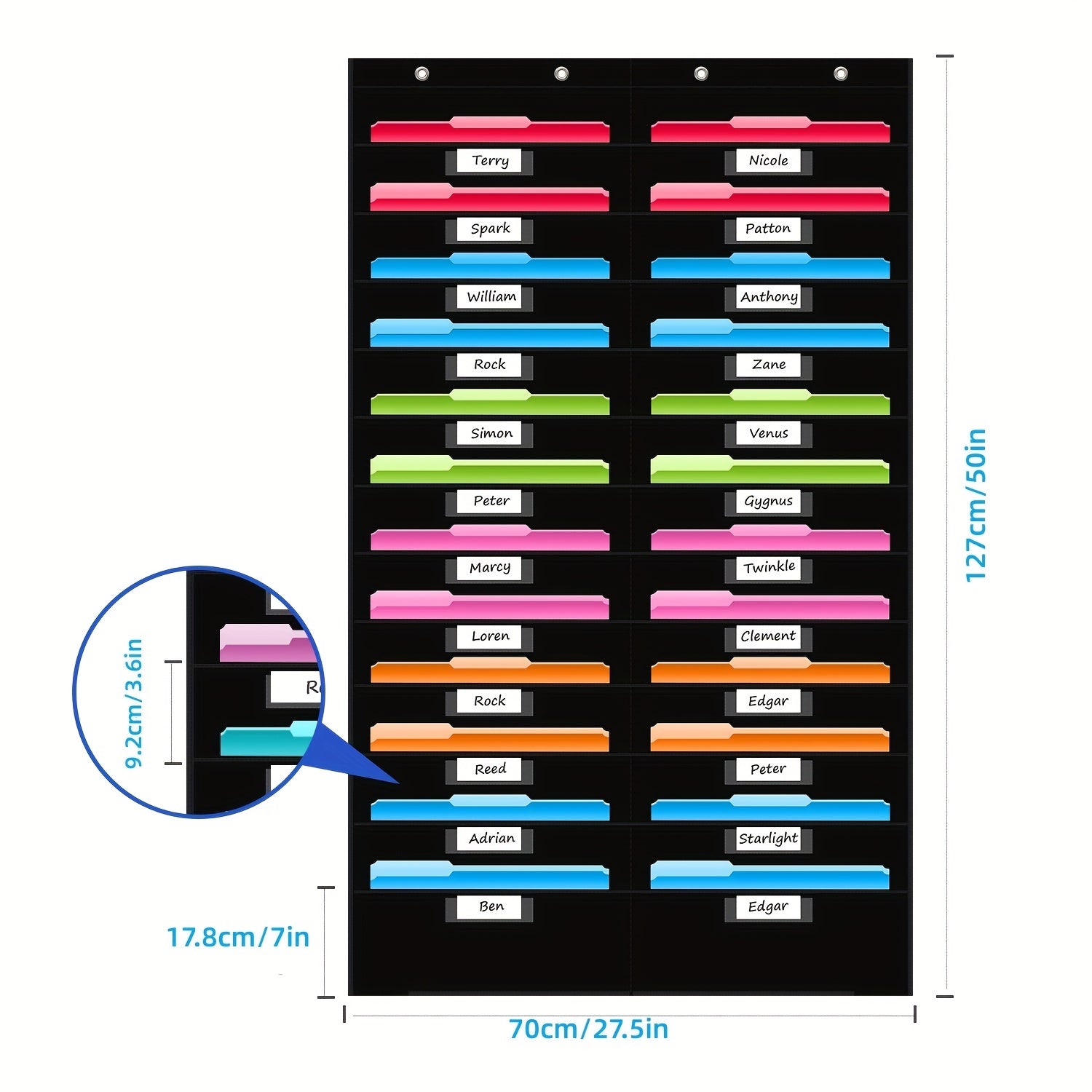 Durable Wall Organizer with Pockets for Classroom and Office
