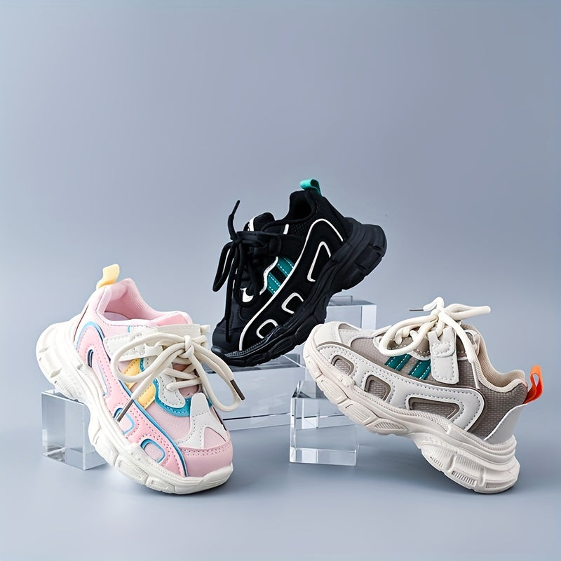 Boys Lightweight Anti-Slip Lace Up Sneakers for Outdoor Activities