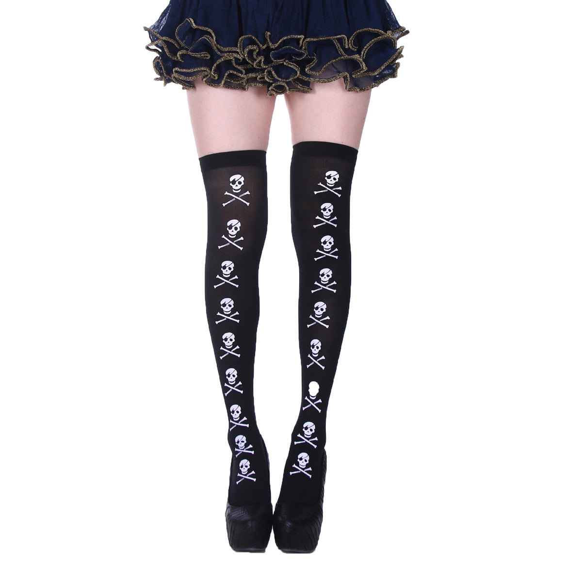 Gothic Skeleton Knee Length Stockings Halloween Women
