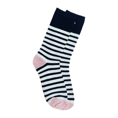 Striped Mid Tube Socks Heart Pattern Stockings