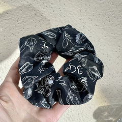 Ink Lines Print Scrunchies Hair Tie Hair Rope Ponytail Holder Women Girls