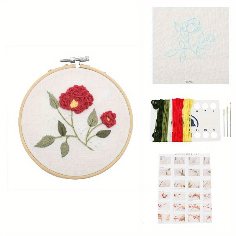 European Plant Pattern Embroidery DIY Material Package Gift