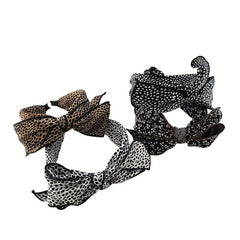 Leopard Print Headband Retro Bowknot Hair Hoop Non-slip Hair Accessories