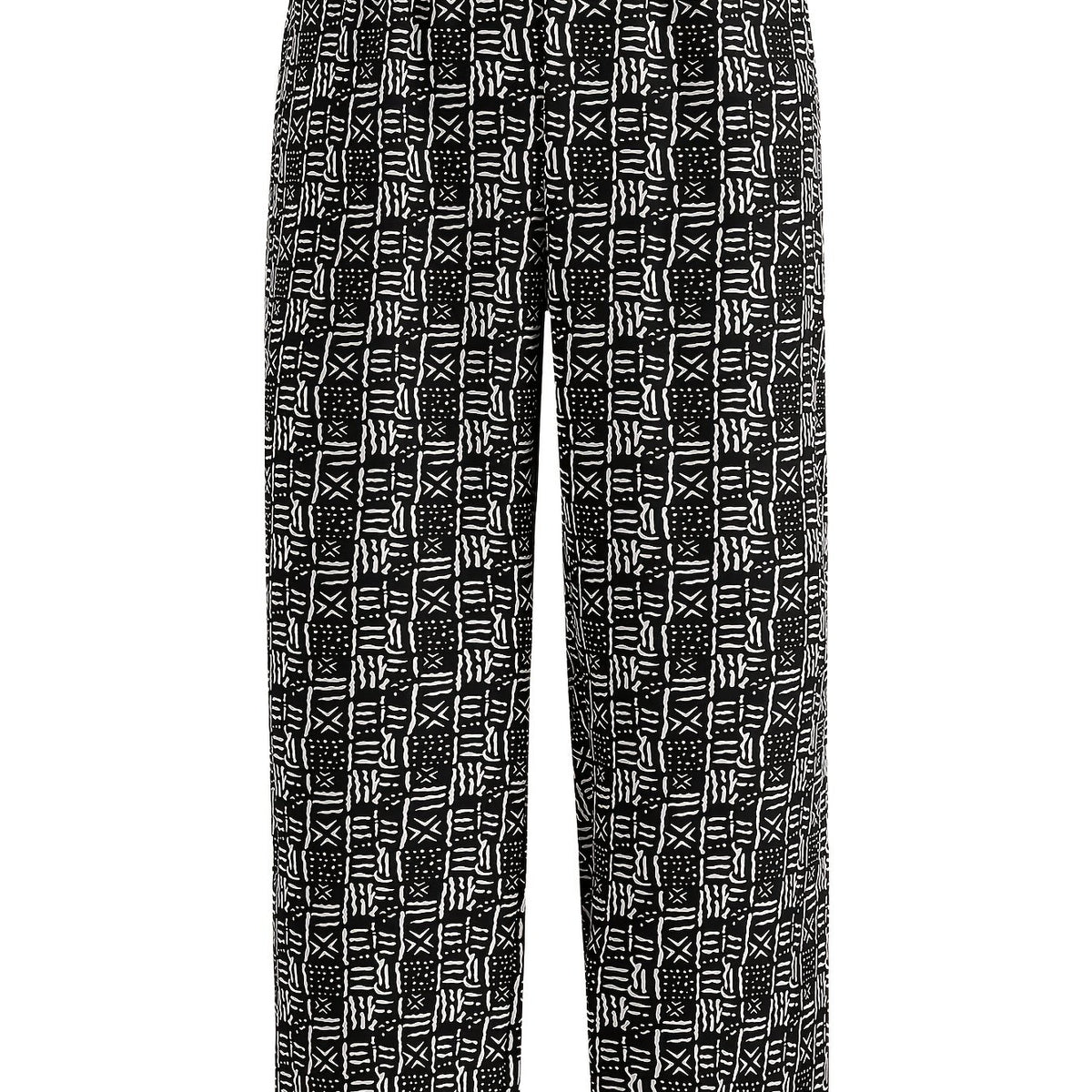  Colorblock Wide Leg Trousers With Pockets