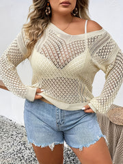  V Neck Semi Sheer Sweater