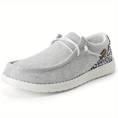 Women's Lace Up Slip on Shoes Light Casual Canvas Shoes With Arch Support