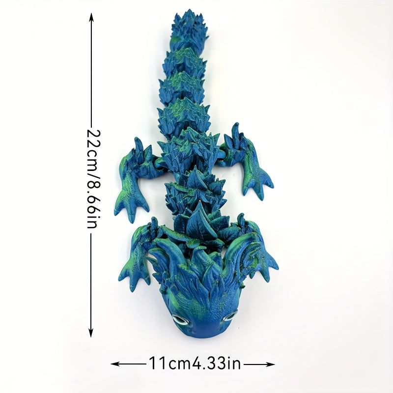 Chubby Forest Dragon Figurine 3D Printed Fantasy Desk Accessories