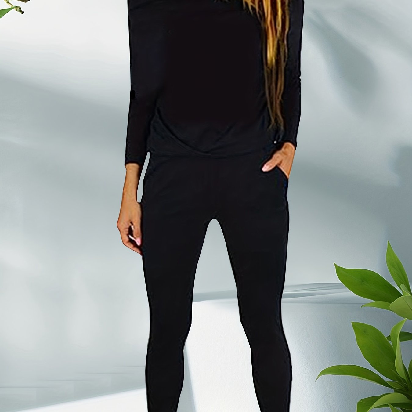 Slanted Shoulder Jumpsuit Long Sleeve Casual Women's Clothing