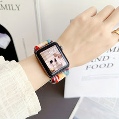 Rainbow Nylon Elastic Smart Watch Strap for Smart Watch