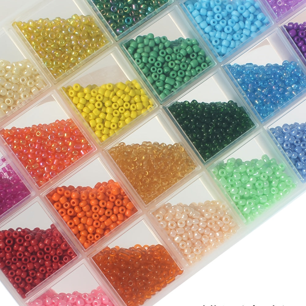 24 Colors 3mm Glass Seed Beads Kit with Storage Box