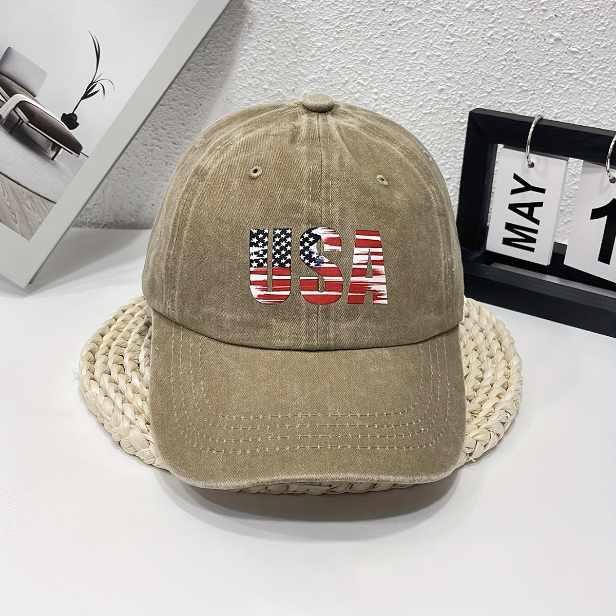 Flag Pattern Men's Denim Baseball Cap